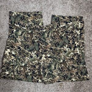 Green and Brown Cargo Pants with Camouflage Pattern